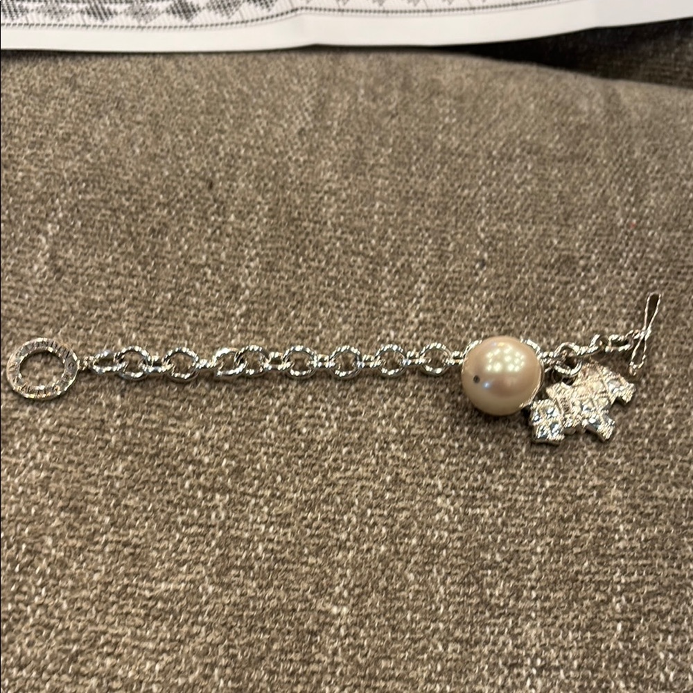 My Flat in London Silver and White Charm Bracelet